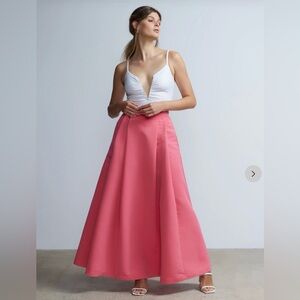 New York & Company High Rise Pleated Cameo Blush Maxi Skirt